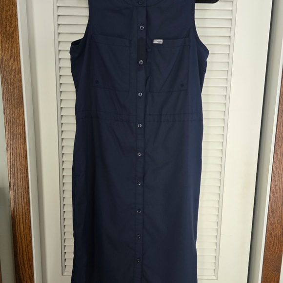 Columbia Tamiamai PFG Sleeveless Bottom Down Navy Blue Dress Size Small - Picture 3 of 7